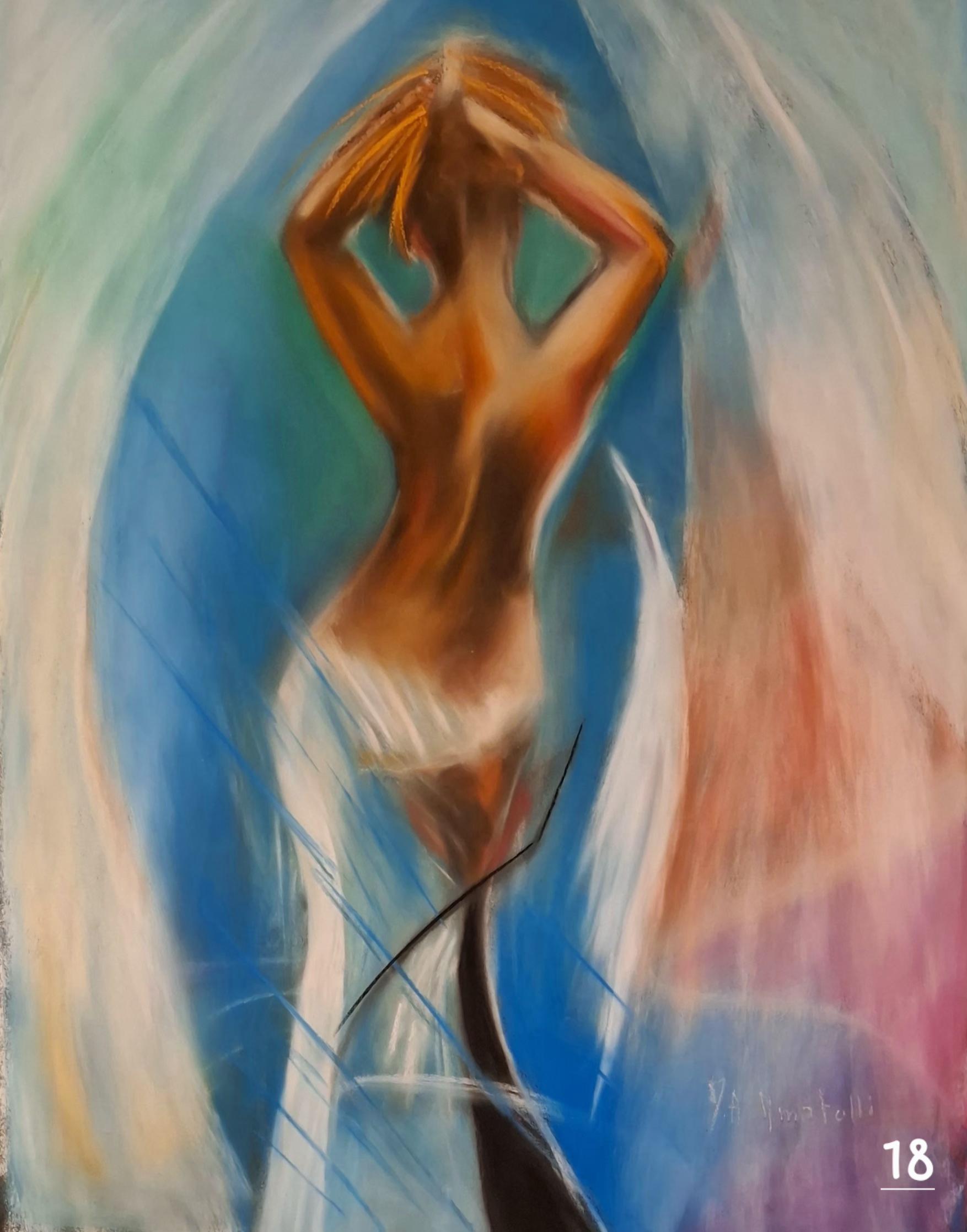 Jeune fille au dos nu - Pastel sec 35x44 par Marie-Ange Amatulli